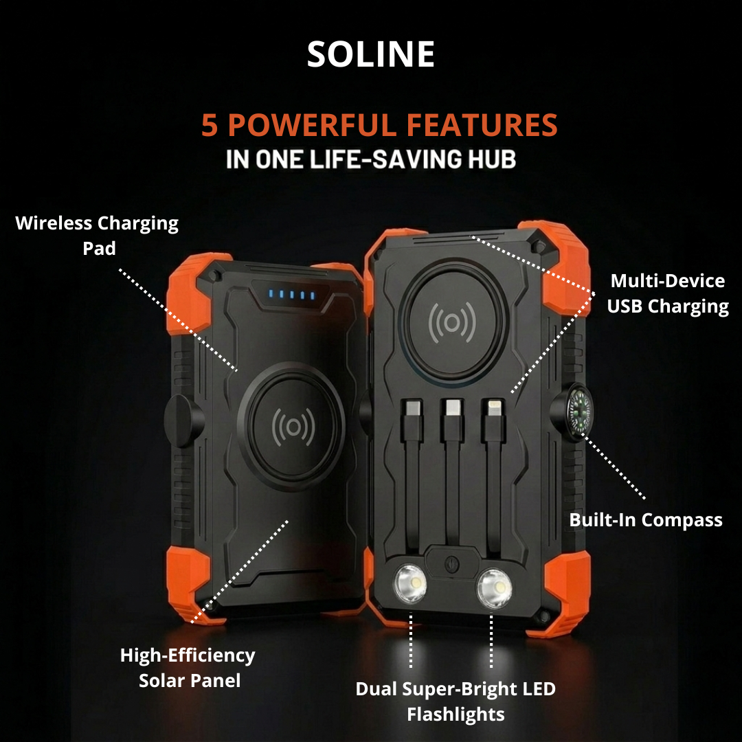 Soline™ Wireless Solar Power Bank